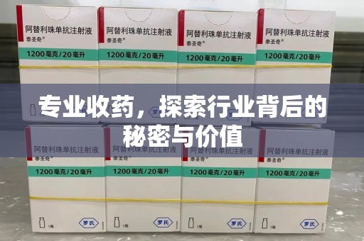 宜昌专业收药，探索行业背后的秘密与价值